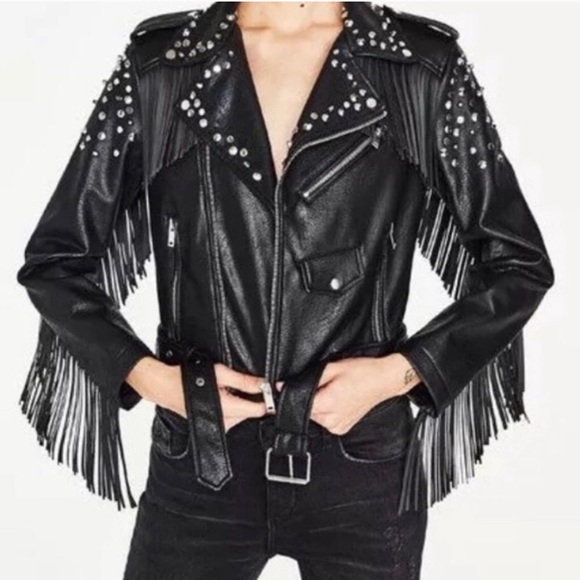 vigoss studded leather jacket
